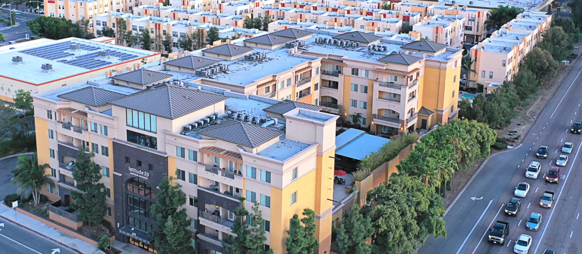 aerial view of latitude 33 building